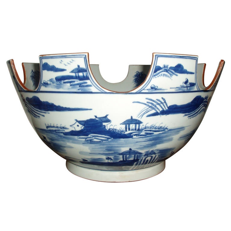 Blue & White Chinese Monteith Bowl