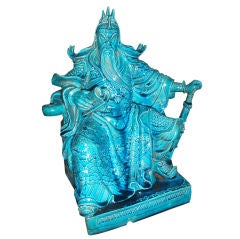 Turquoise Glazed Chinese General Figure
