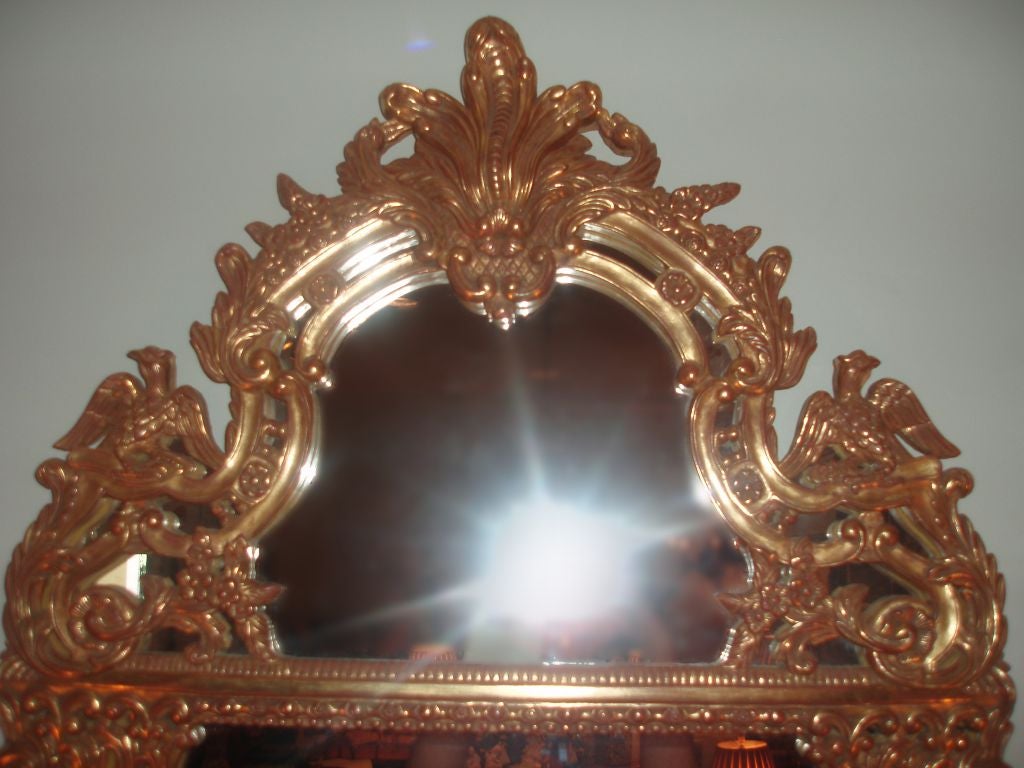 French Regence Style Giltwood Framed Mirror For Sale