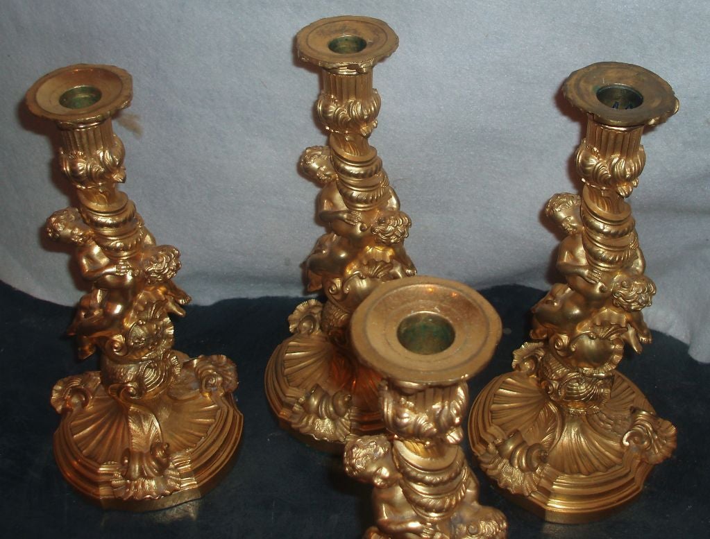 French Set of Candlesticks For Sale