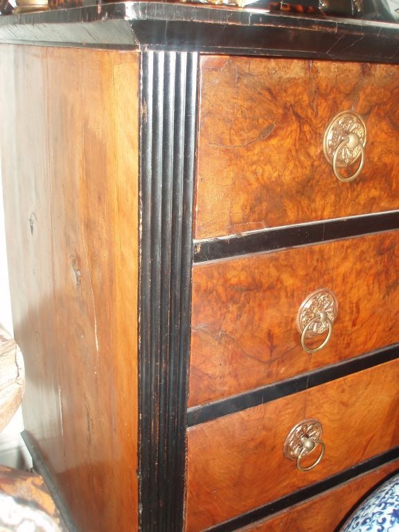 English Regency Walnut and Ebony Secretaire-Chest In Good Condition For Sale In Palm Beach, FL
