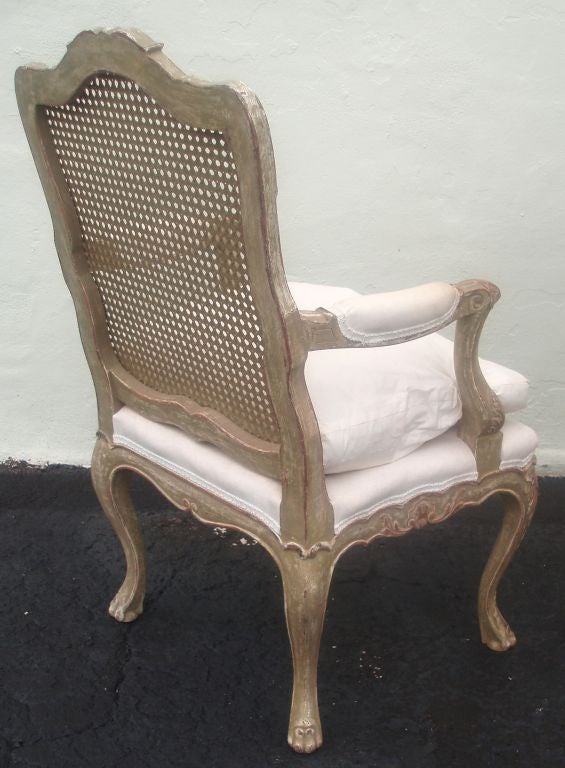 French Pair of 18th Century Style Armchair in the Italian Taste For Sale