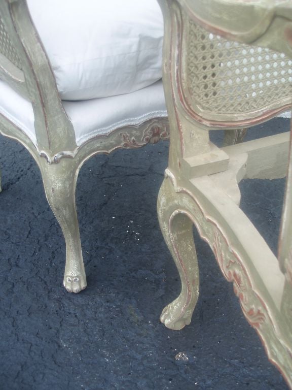 Vannerie Paire de fauteuils du XVIIIe siècle dans le goût italien en vente