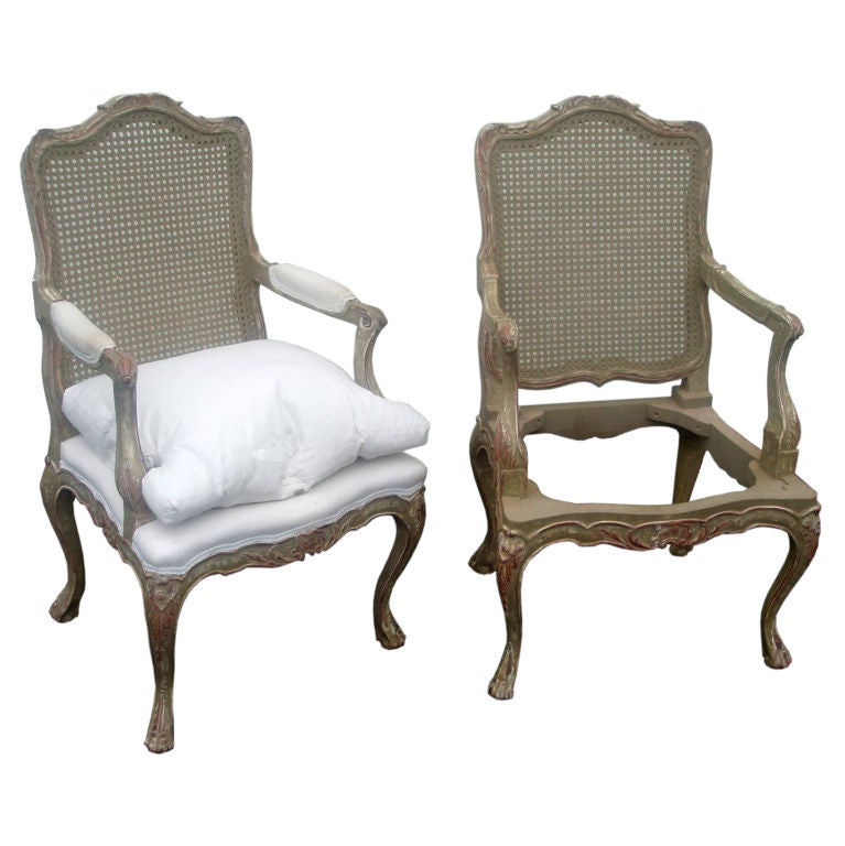 Pair of 18th Century Style Armchair in the Italian Taste