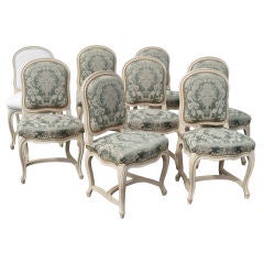 Antique Set of 8 Louis XV Style Dining Chairs