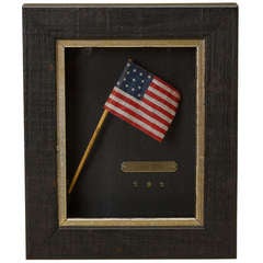 1876 "Centennial Celebration" Thirteen-Star Flag Waver on Original Wooden Stick 10