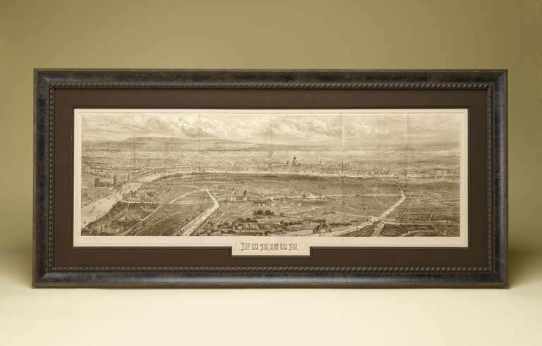 This is an absolutely stunning large format landscape style map of the city of London. Printed in 1861 as a special edition for The Illustrated News of London this is an extremely rare and unique depiction of one of the World's greatest cities. The