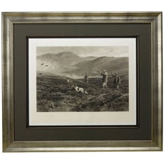 “On the Moors” or "Dogging" Signed by Heywood Hardy, Antique Print, 1894