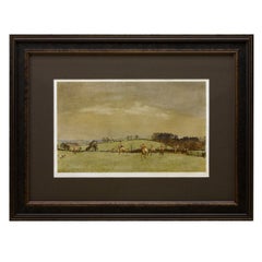 Used “The Meynell at Bantley Carr” Signed by Lionel Edwards, Fox Hunting Print, 1937