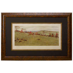 Used "The Cottesmore Away from Ranksborough" Signed Lithograph by Cecil Aldin