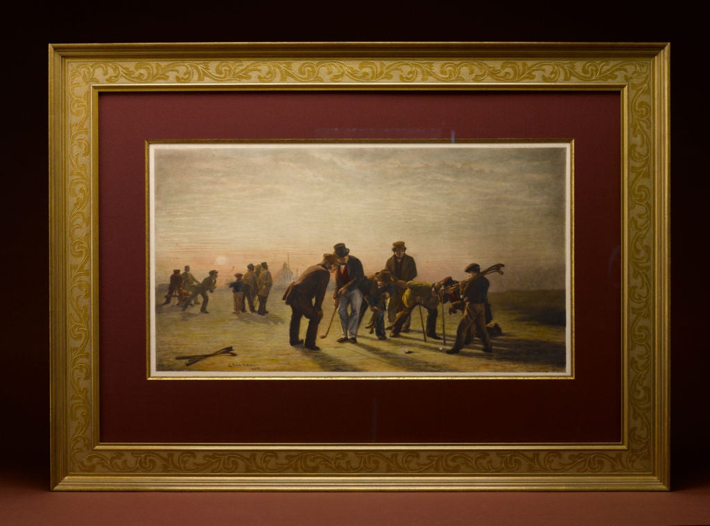 Summer Evening on the Musselburgh Golf Links by Charles Lees was first painted in 1859 --- the second of only two golf themed paintings to ever be painted by the famous Scottish artist -- the other being The Golfers: A Grand Match Played Over St.