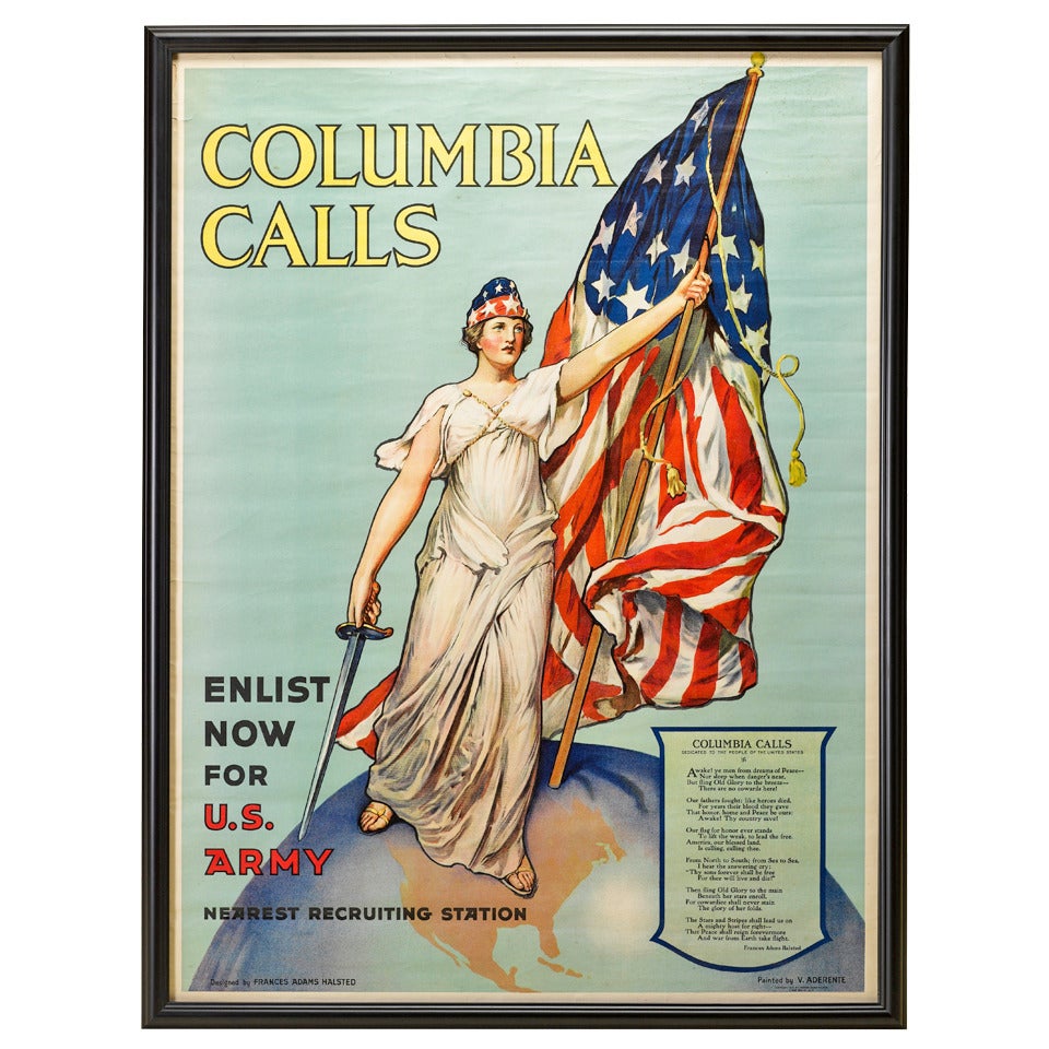 "Columbia Calls" WWI Poster, circa 1918