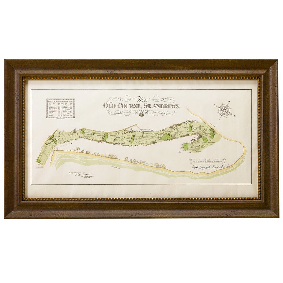 Map of the Old Course in St. Andrews, Surveyed and Depicted by Alister MacKenzie