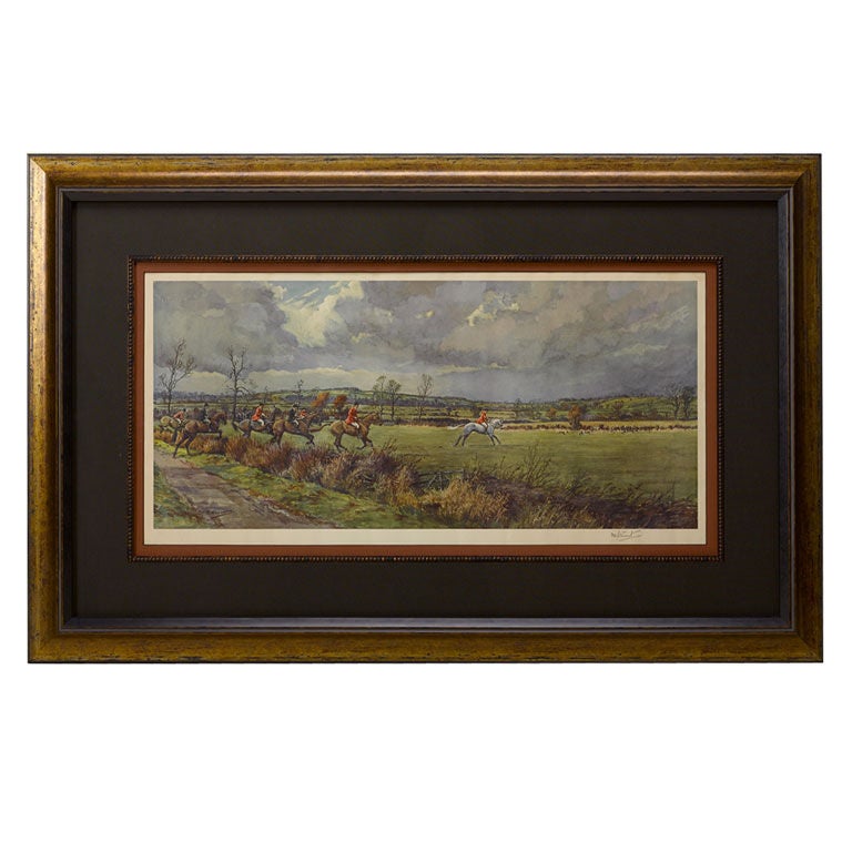 "The Bicester & Warden Hill" by Frank Stewart, Vintage Signed Print, 1935 For Sale