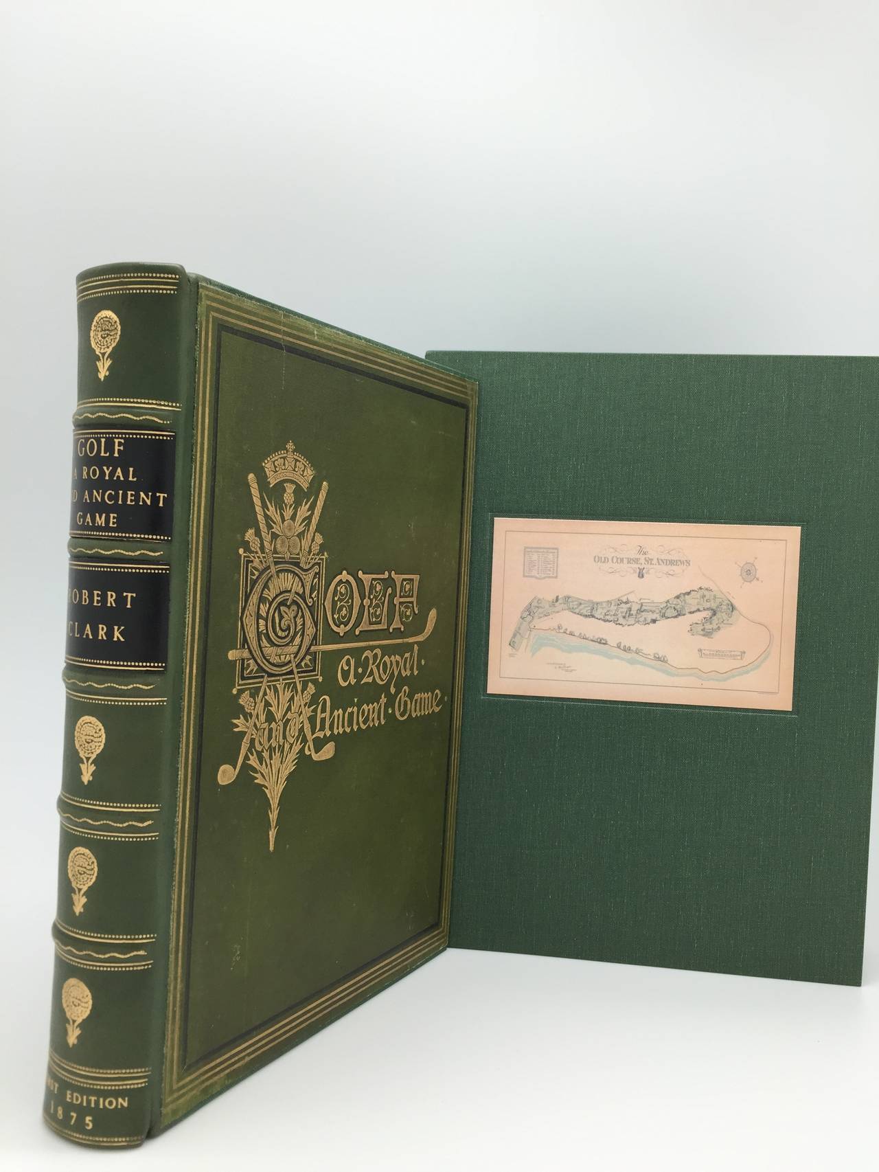 First trade edition of this first documentary history of golf, “to which every writer on this phase of golf must acknowledge his indebtedness,” profusely illustrated with frontispiece, nine full-page plates, and numerous wood-engraved borders and