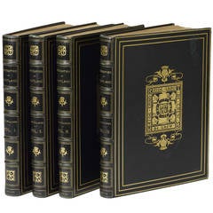 Antiquities of Scotland Four-Volume in Period Leather Bindings, circa 1845-1852