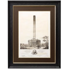 Design of the Washington National Monument, Antique First Edition Print, 1846