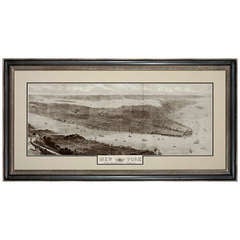 Antique 1876 Original Engraving, "New York From Bergen Hill: Hoboken"