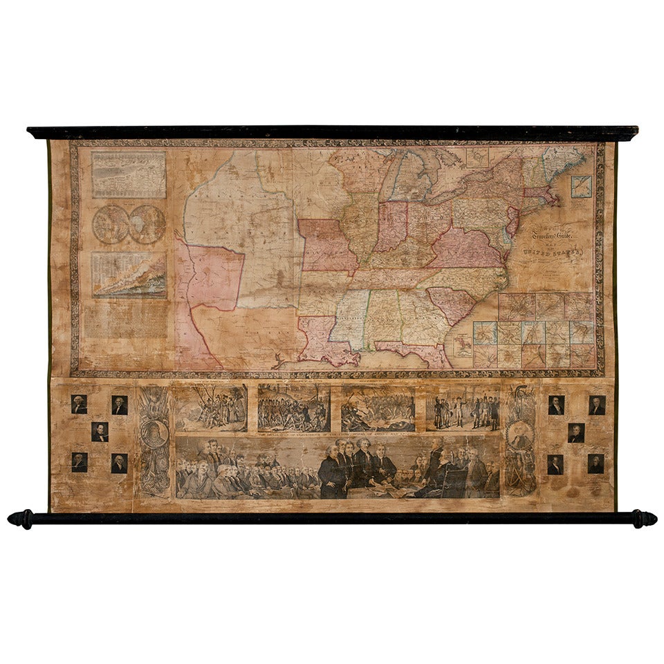 1843 Republic of Texas United States Wall Map