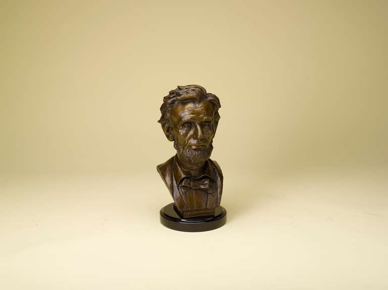 Abraham Lincoln Solid Bronze Bust on Marble Base