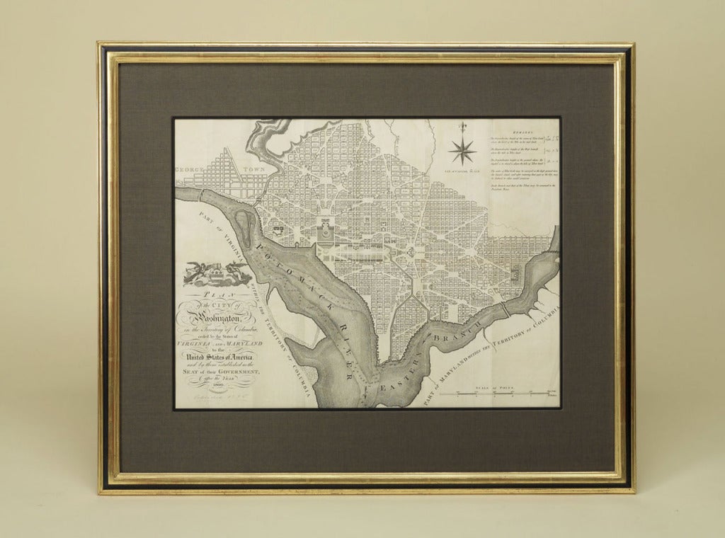 Plan (Map) of the City of Washington in the Territory of Columbia Published 1796, in the American Atlas by John Reid

Published in 1796, this map is by John Reid, and was part of one of the most rare and interesting of all American atlases,