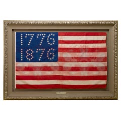 Rare drapeau de parade du centenaire américain 81 étoiles "1776-1876"