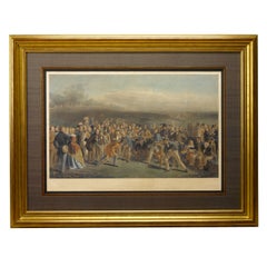 "The Golfers" Engraved by Charles E. Wagstaffe, Antique Hand-Colored Print, 1850