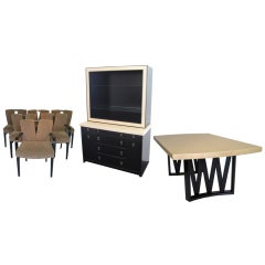 Used Paul Frankl for Johnson Furniture Cork Dining Suite