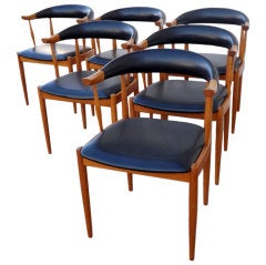 Set of Six Danish Modern Arm Chairs