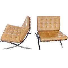Pair of Barcelona Chairs by Mies van der Rohe