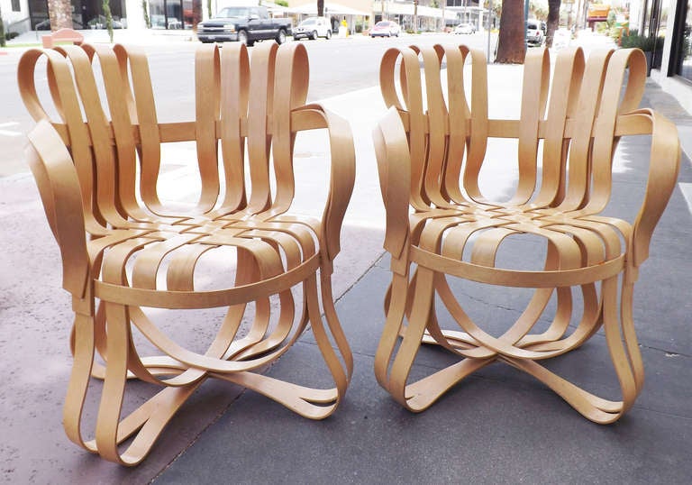 Pair of Gehry Cross Check Arm Chairs