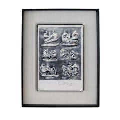Set of 4 Henry Moore Auto Lithographs