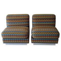 Pair of Dunbar Armless Lounge Chairs