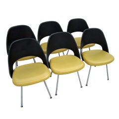 Set of Six Saarinen Executive Side Chairs