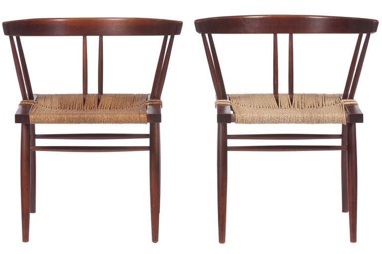 Mid-20th Century 10 George Nakashima Grass Seated Chairs