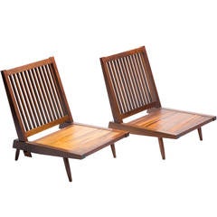 Pair of Spindle Back Lounge Chairs by George Nakashima