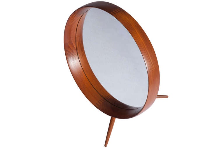 Danish Teak Table Mirror By Pedersen & Hansen