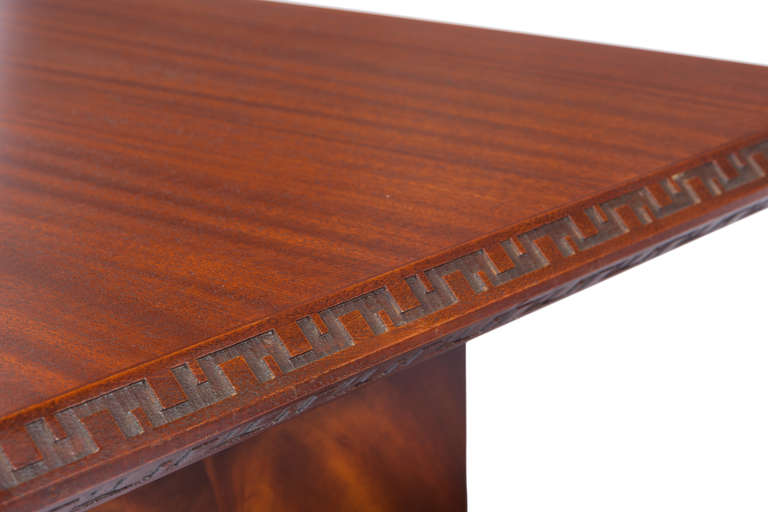 Mahogany Pair of Frank Lloyd Wright Side Tables for Heritage Henredon