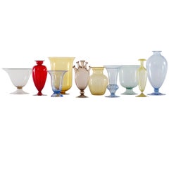Collection of Ten Early Italian Glass Vases, Venini, 1900-1920