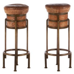 Antique Pair Of Signed Maison Desny Stools