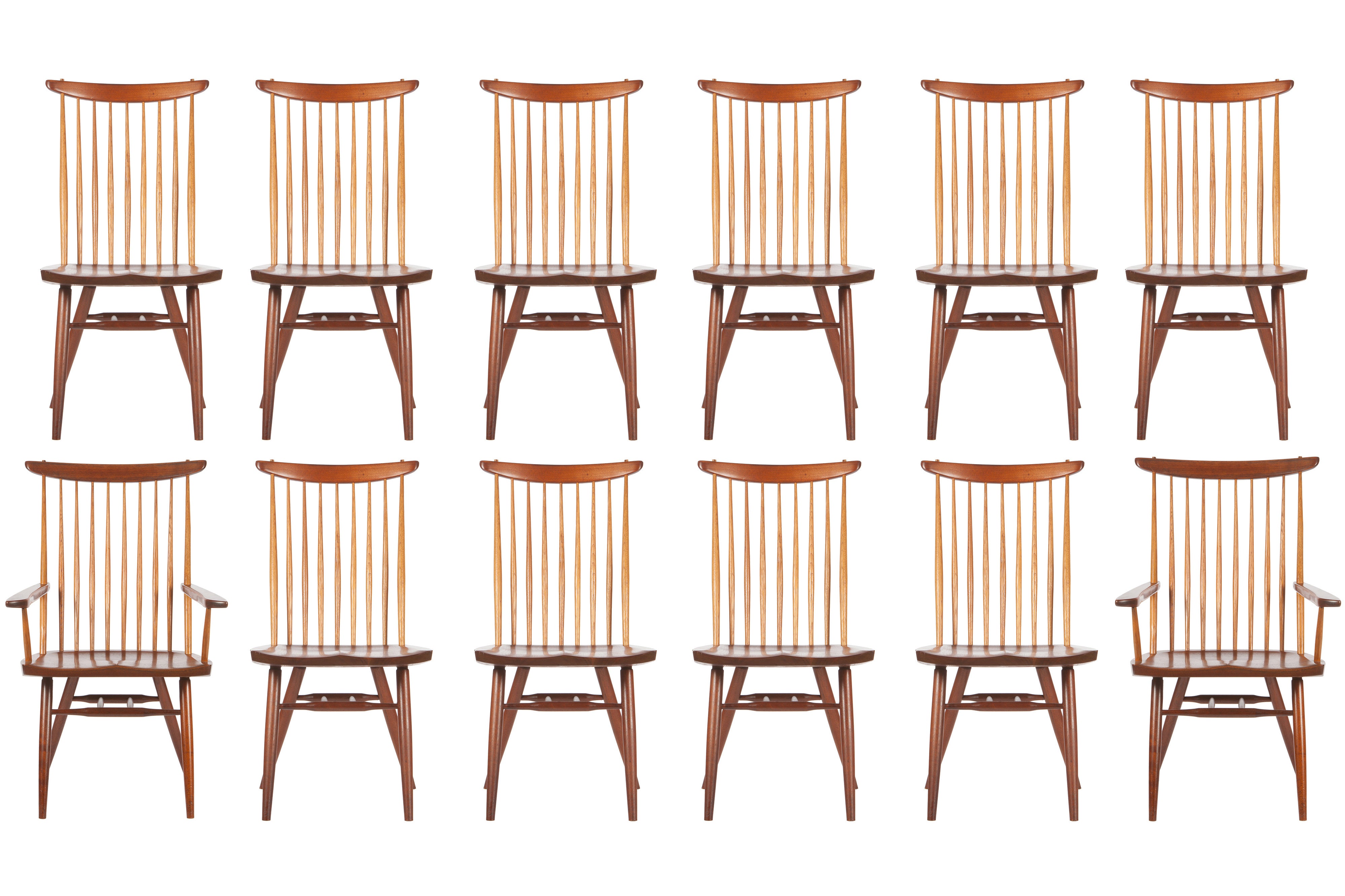 Set Of 12 George Nakashima "New" Chairs
