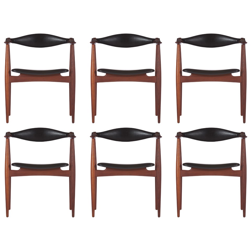 Six chaises de salle à manger Hans Wegner, modèle CH34, pour Carl Hansen en vente