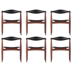 Vintage Six Hans Wegner Dining Chairs, Model CH34 for Carl Hansen