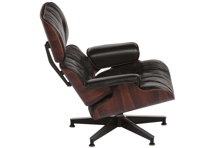 Mid-Century Modern Rosewood Eames Lounge Chair and Ottoman