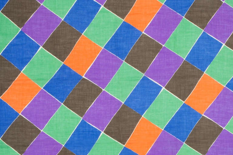 Sonia Delauney textile in a geometric print. Titled 