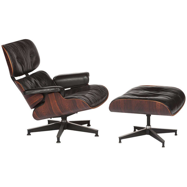 Rosewood Eames Lounge Chair and Ottoman