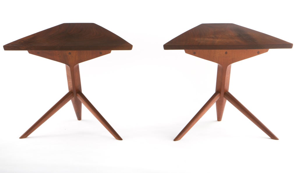 Pair of George Nakashima Conoid Side Tables