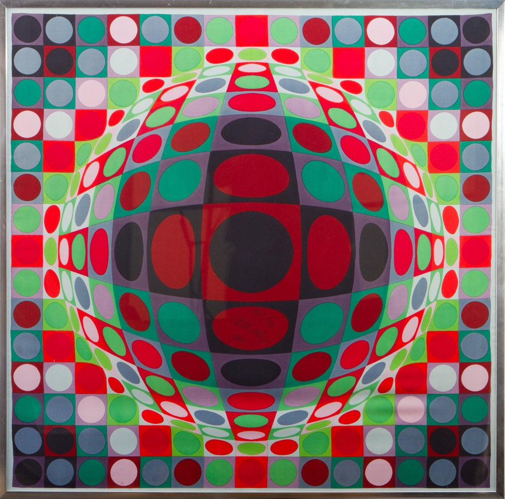 Framed Scarf by Victor Vasarely
