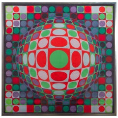 Framed Scarf by Victor Vasarely