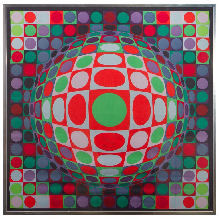 Framed Scarf by Victor Vasarely